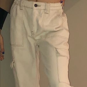 Wide open jean trendy white pants from PACs Sun